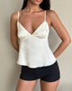 Image de Marinda Top en satin Jacquard Ivoire