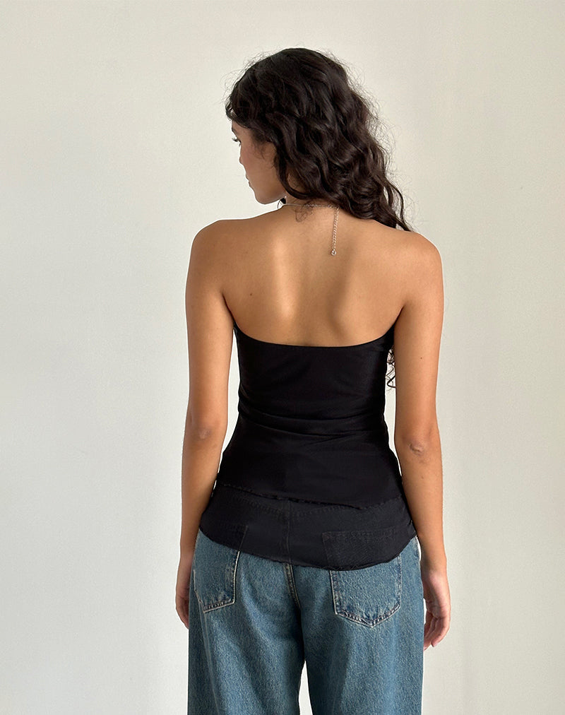 Image de Marissa Longline Asymmetrical Tube Top in Black