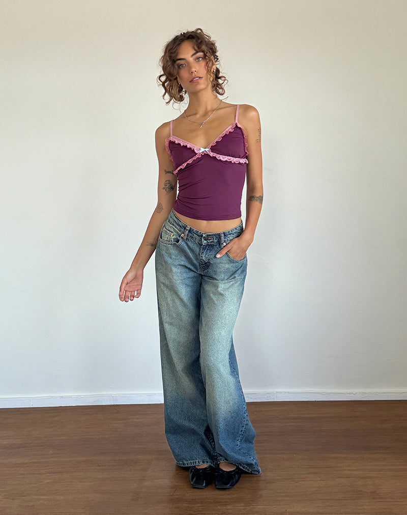 Marjorie Strappy Top in Smooth Slinky Berry (Top à bretelles Marjorie)