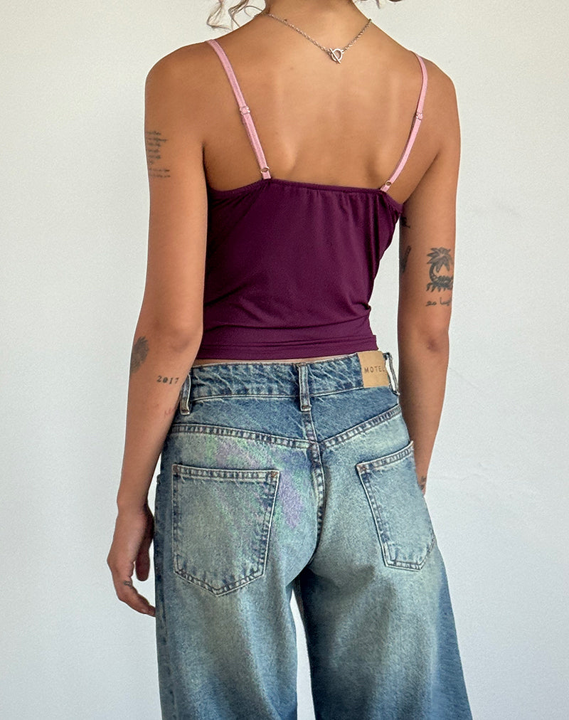 Marjorie Strappy Top in Smooth Slinky Berry (Top à bretelles Marjorie)