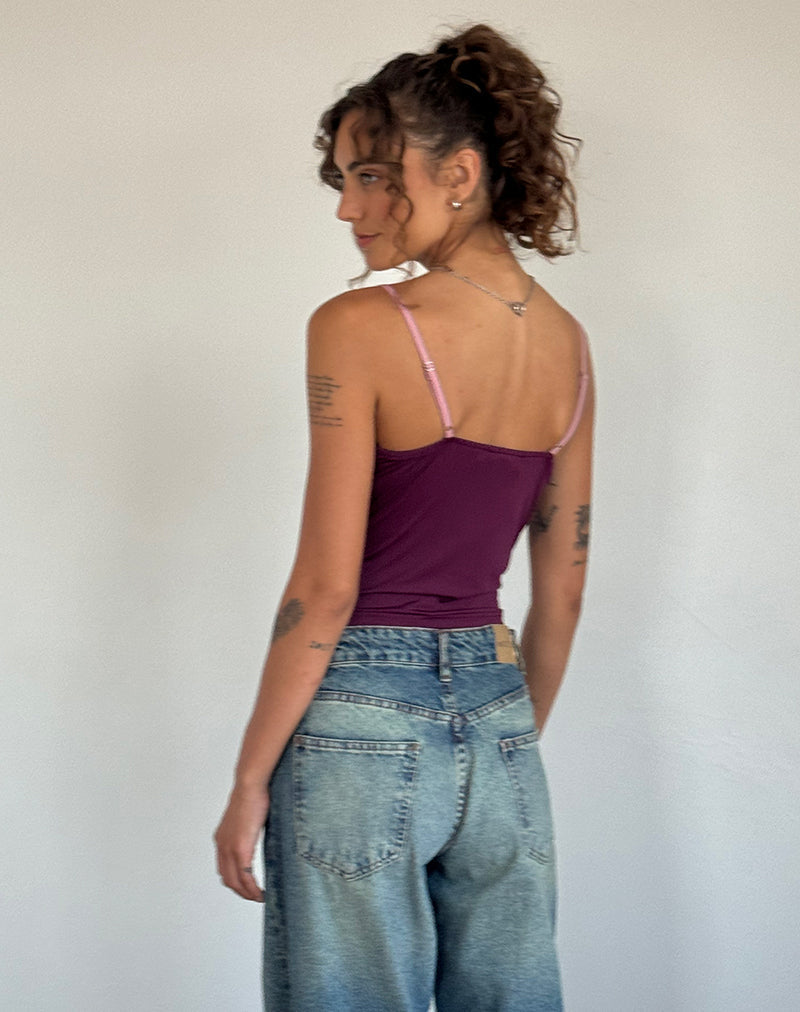 Marjorie Strappy Top in Smooth Slinky Berry (Top à bretelles Marjorie)
