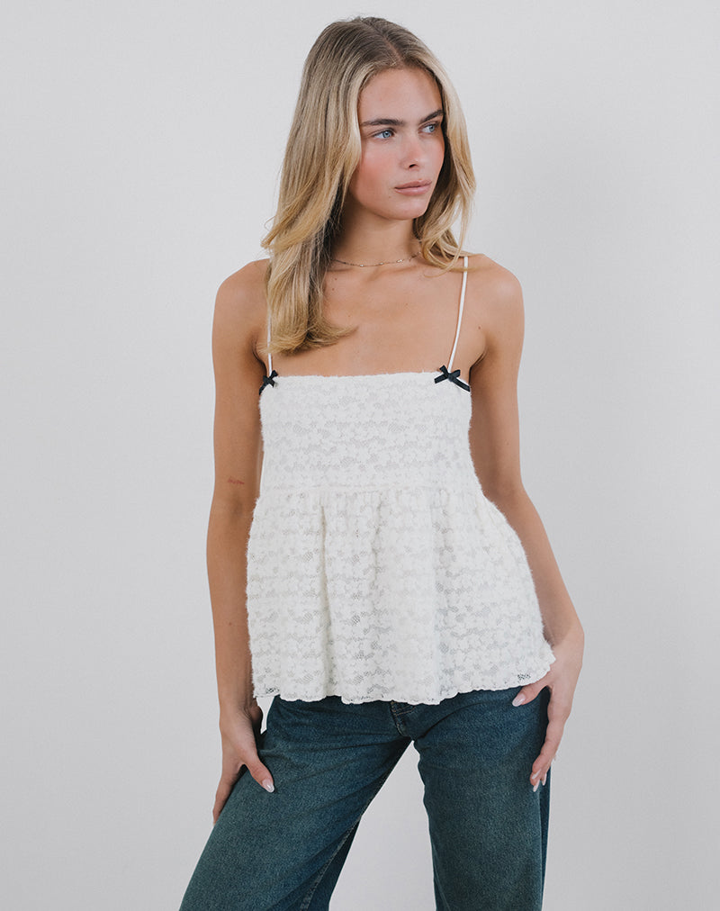 Image de Marreta Cami Top in Dahlia Lace Ivory
