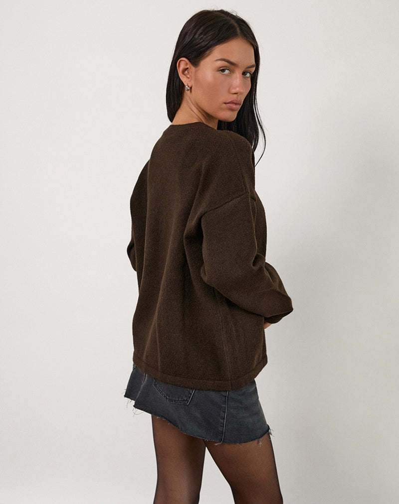 Image de Maureen Cardigan en brun chocolat