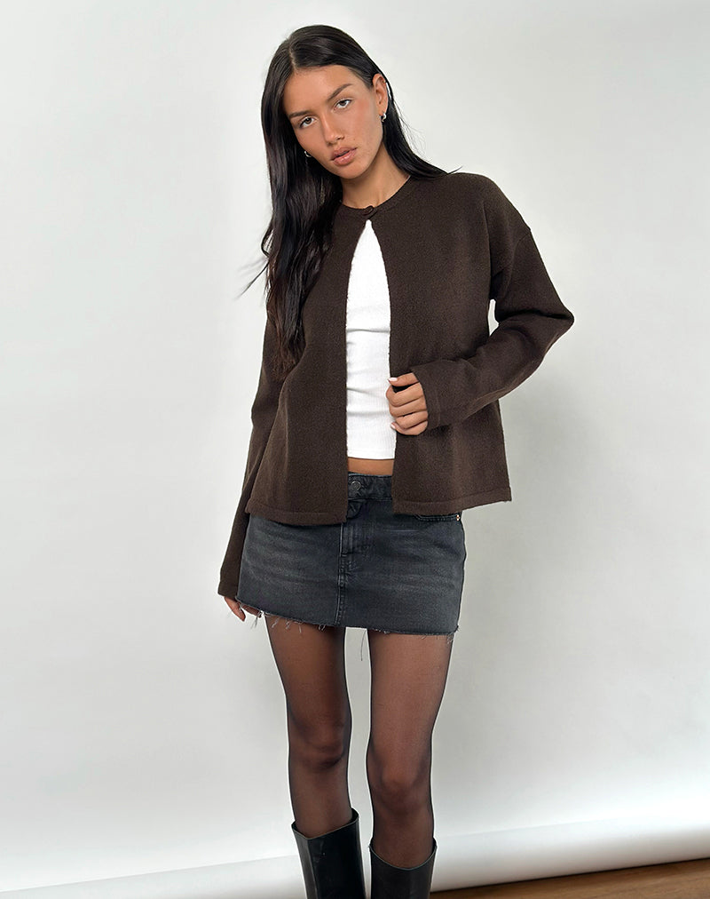 Image de Maureen Cardigan en brun chocolat