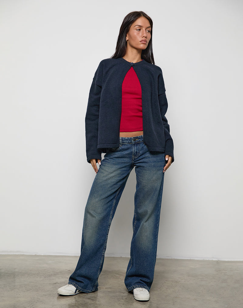 Cardigan Maureen en marine foncée