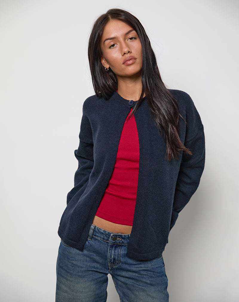 Cardigan Maureen en marine foncée