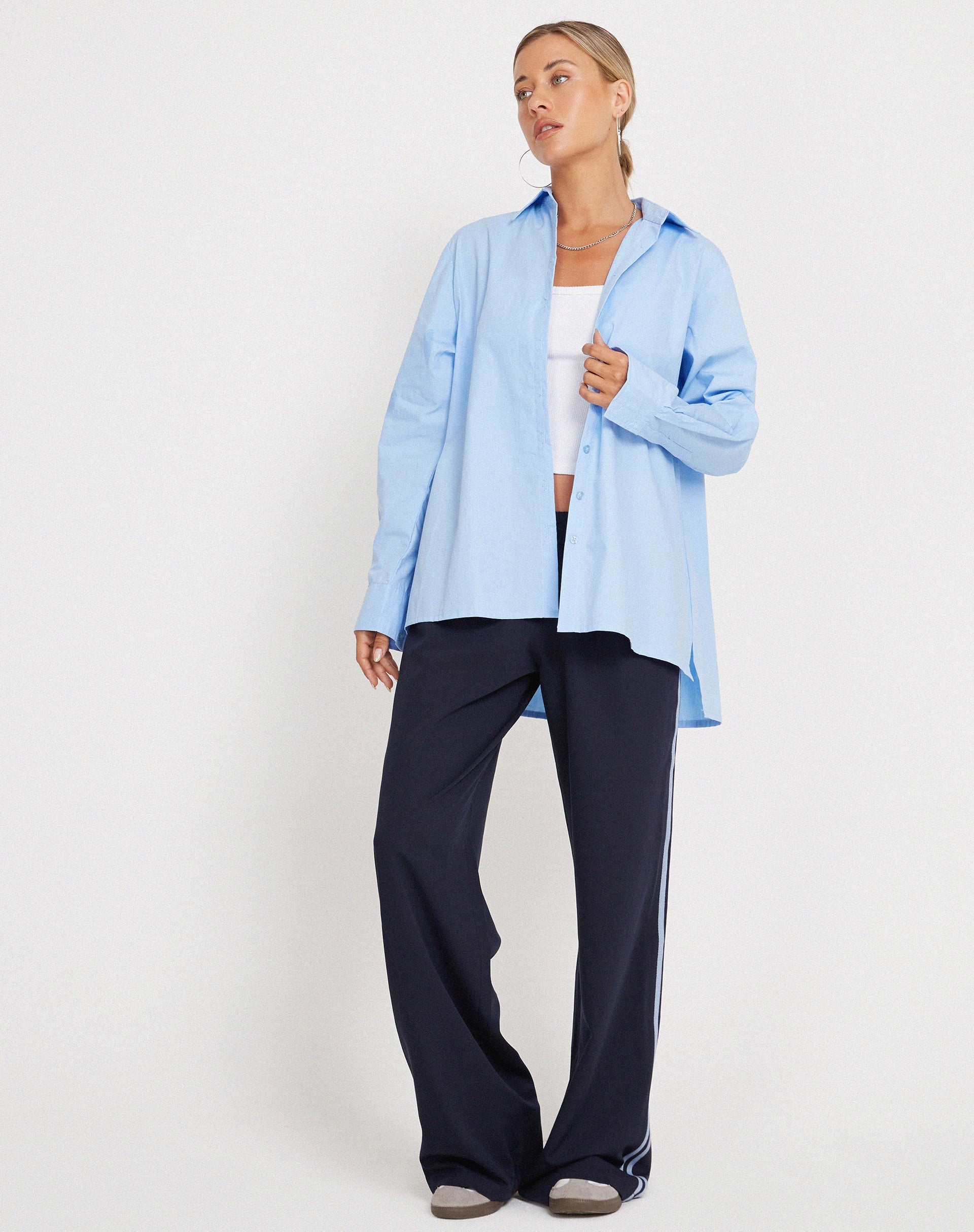 Image de Mavis Button Up Shirt in Poplin Sky Blue