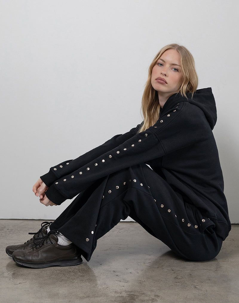 Image de Max Hoodie en noir avec clous