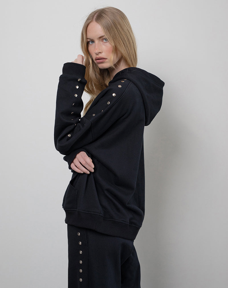 Image de Max Hoodie en noir avec clous