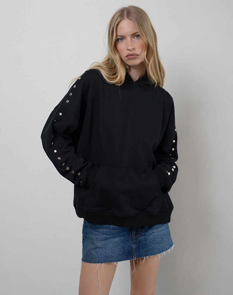 Image de Max Hoodie en noir avec clous