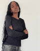 Image de Maya Long Sleeve Top in Textured Black