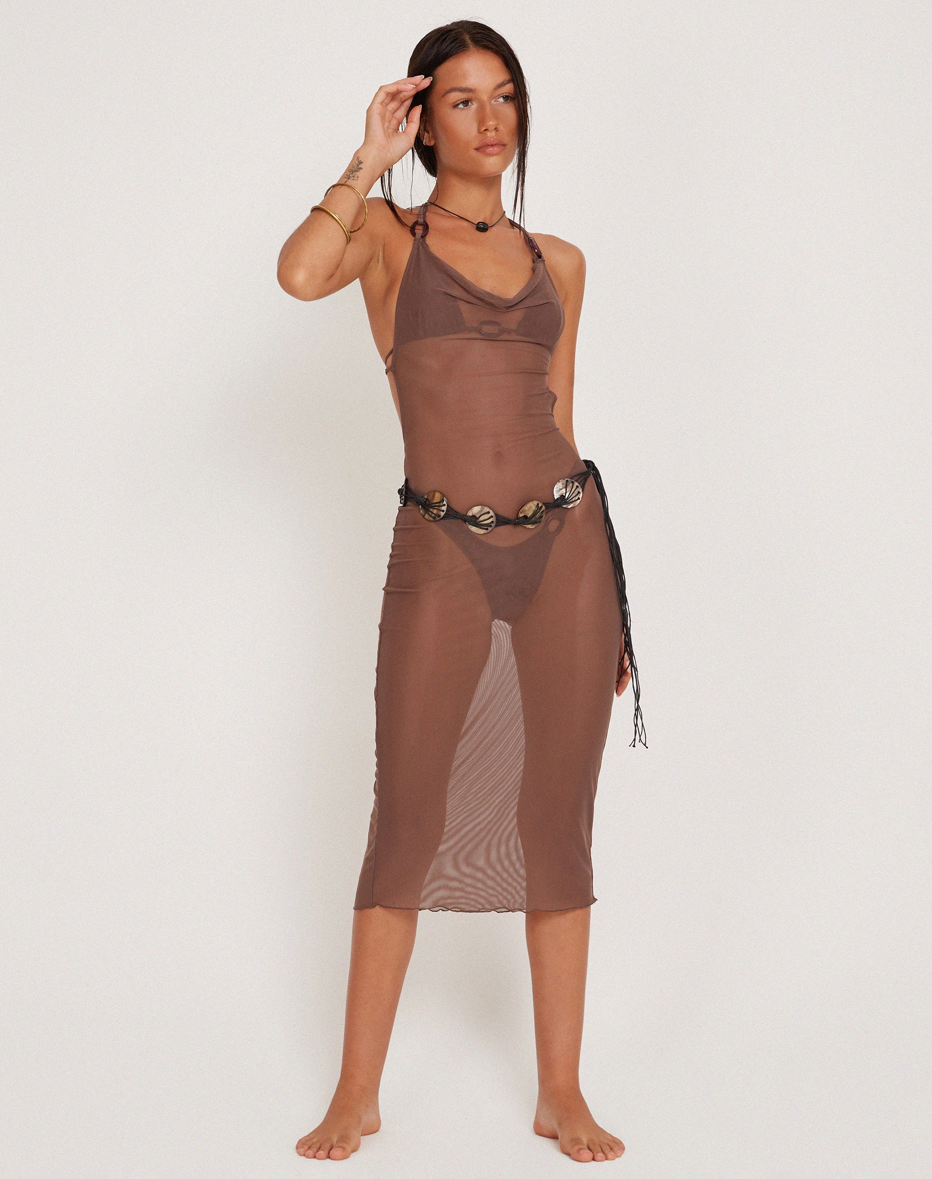 Image de Maysa Midi Dress in Mesh Coffee