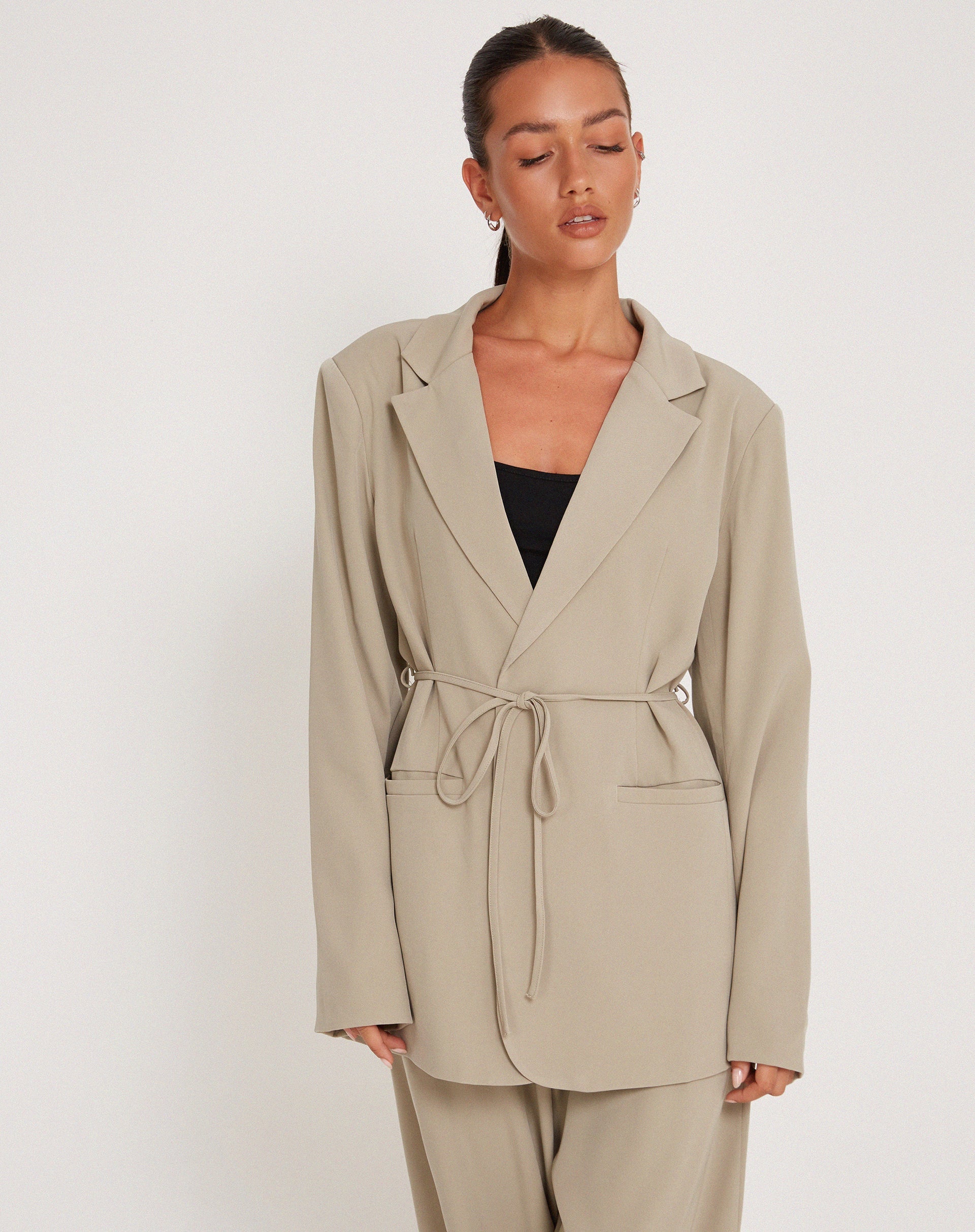 Pantalon Sabria en Tailoring Taupe