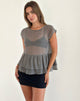 Image de Mayumi Peplum Top in Chiffon Grey