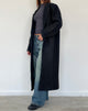 Image of Melani Longline Wool Coat in Black