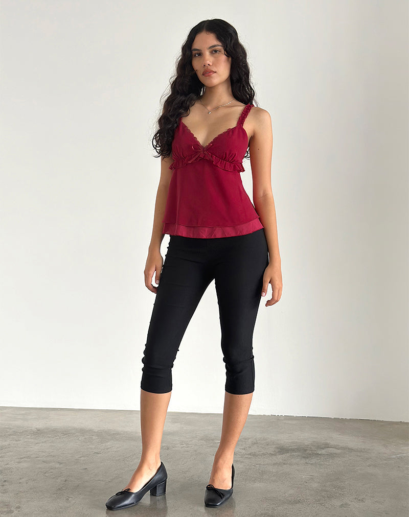 Image de Melinda Frill Cami Top in Chiffon Deep Red
