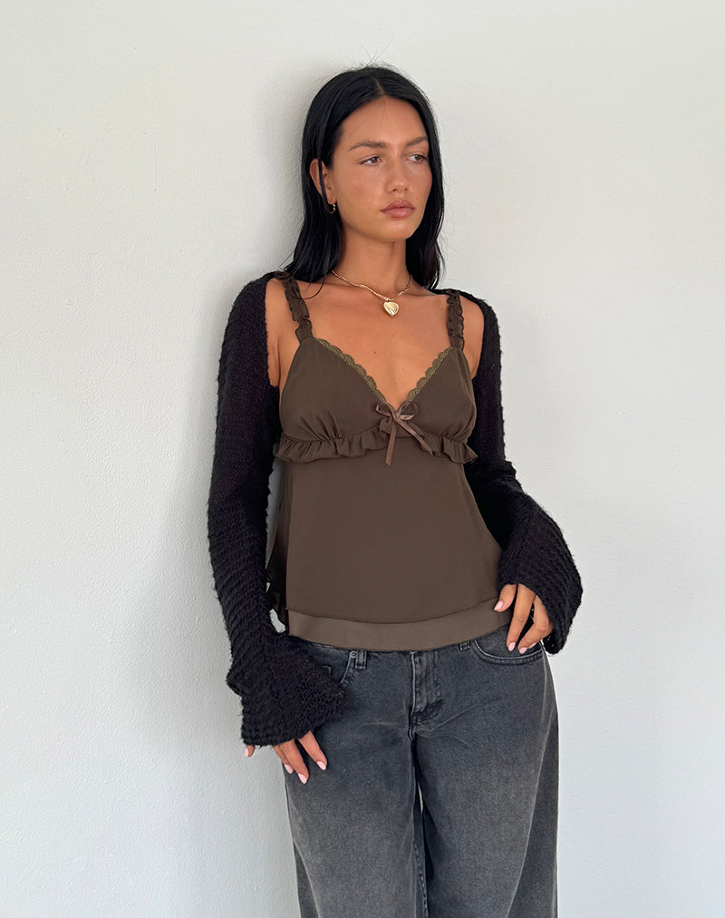 Image de Melinda Frill Cami Top in Chiffon Olive