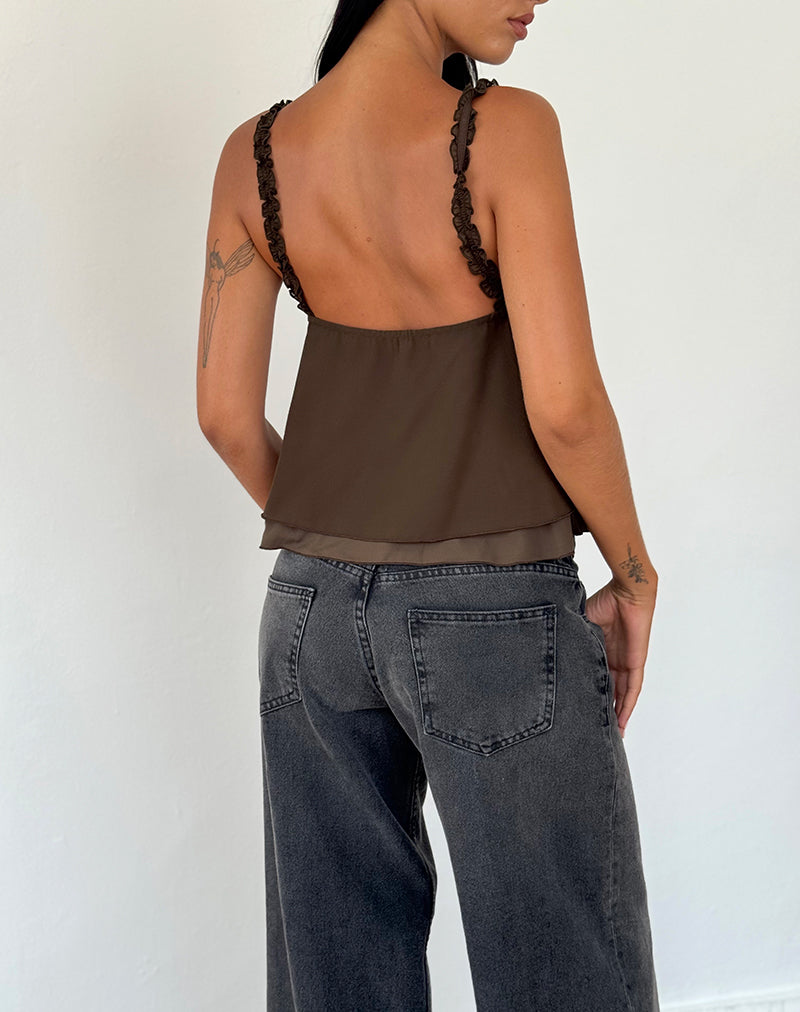 Image de Melinda Frill Cami Top in Chiffon Olive