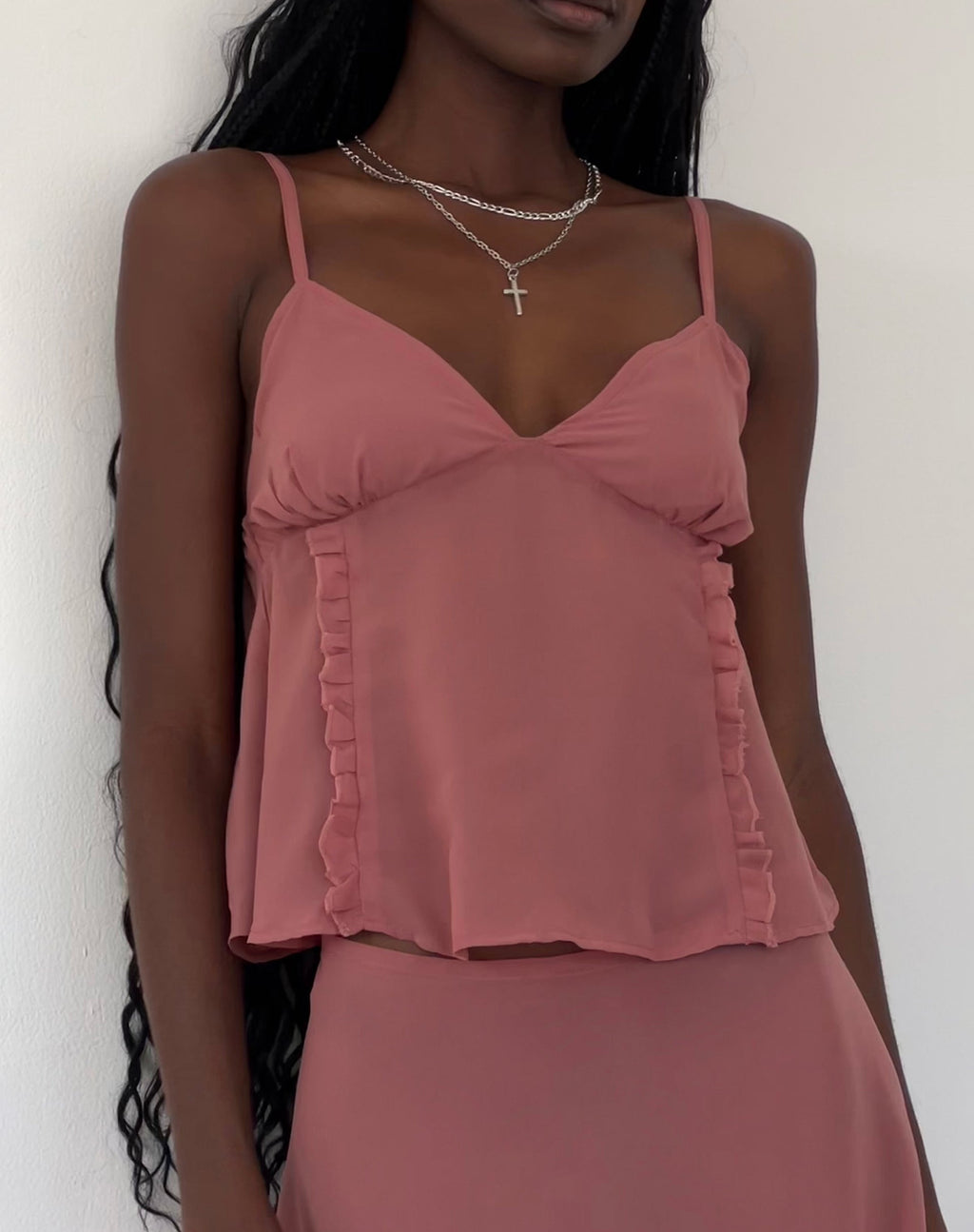 Melly - Top cami en mousseline - Dessert Sand