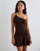 Image of Messac Asymmetric Dress in Rayon Jersey Bitter Chocolate