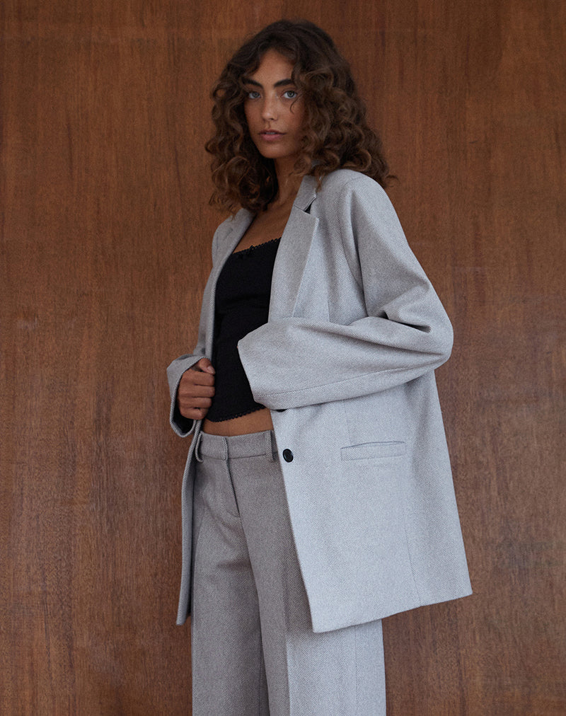 Image de Messeir Faux Wool Blazer in Grey