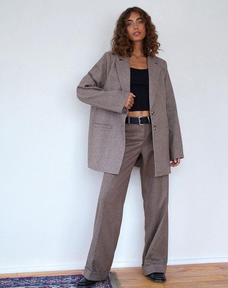 Image de Messeir Blazer en fausse laine en noyer