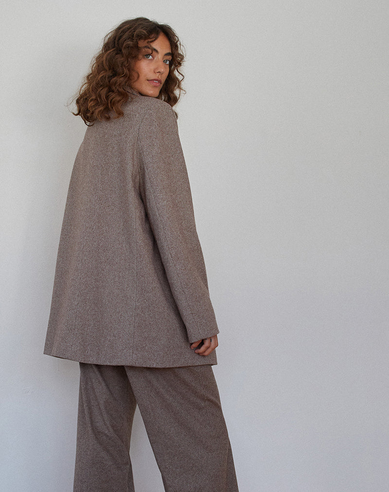 Image de Messeir Blazer en fausse laine en noyer