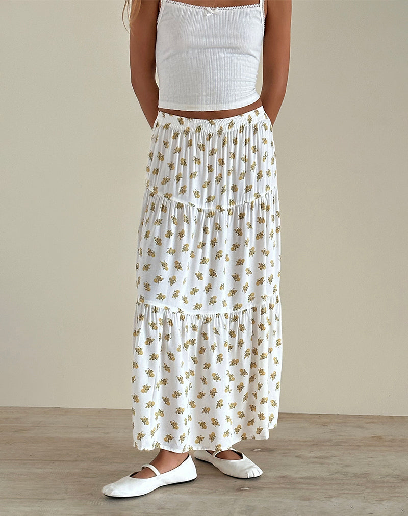 Jupe midaxi, Funshine Floral Off White