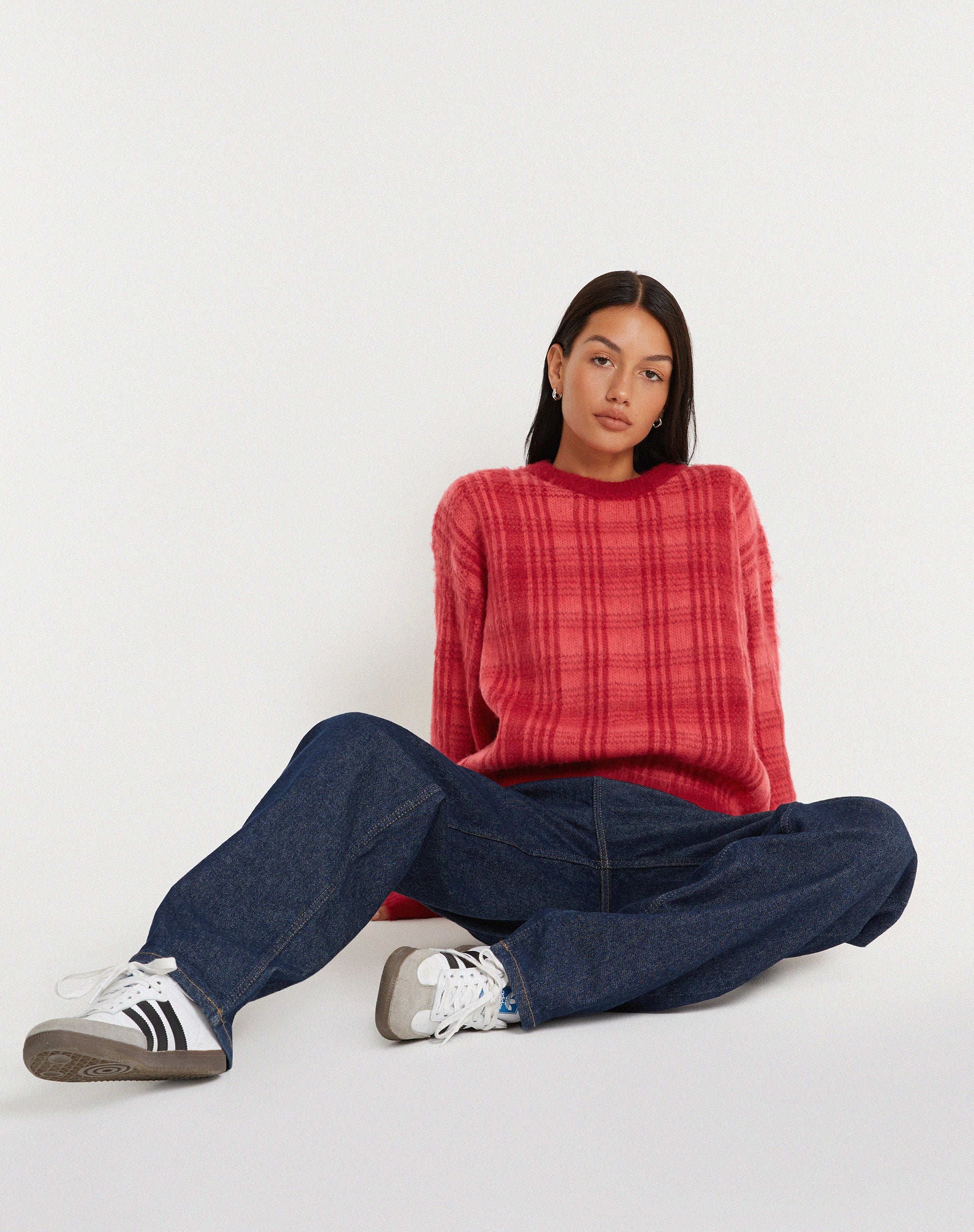 Image de Mihail Jumper tricoté en rouge et rose