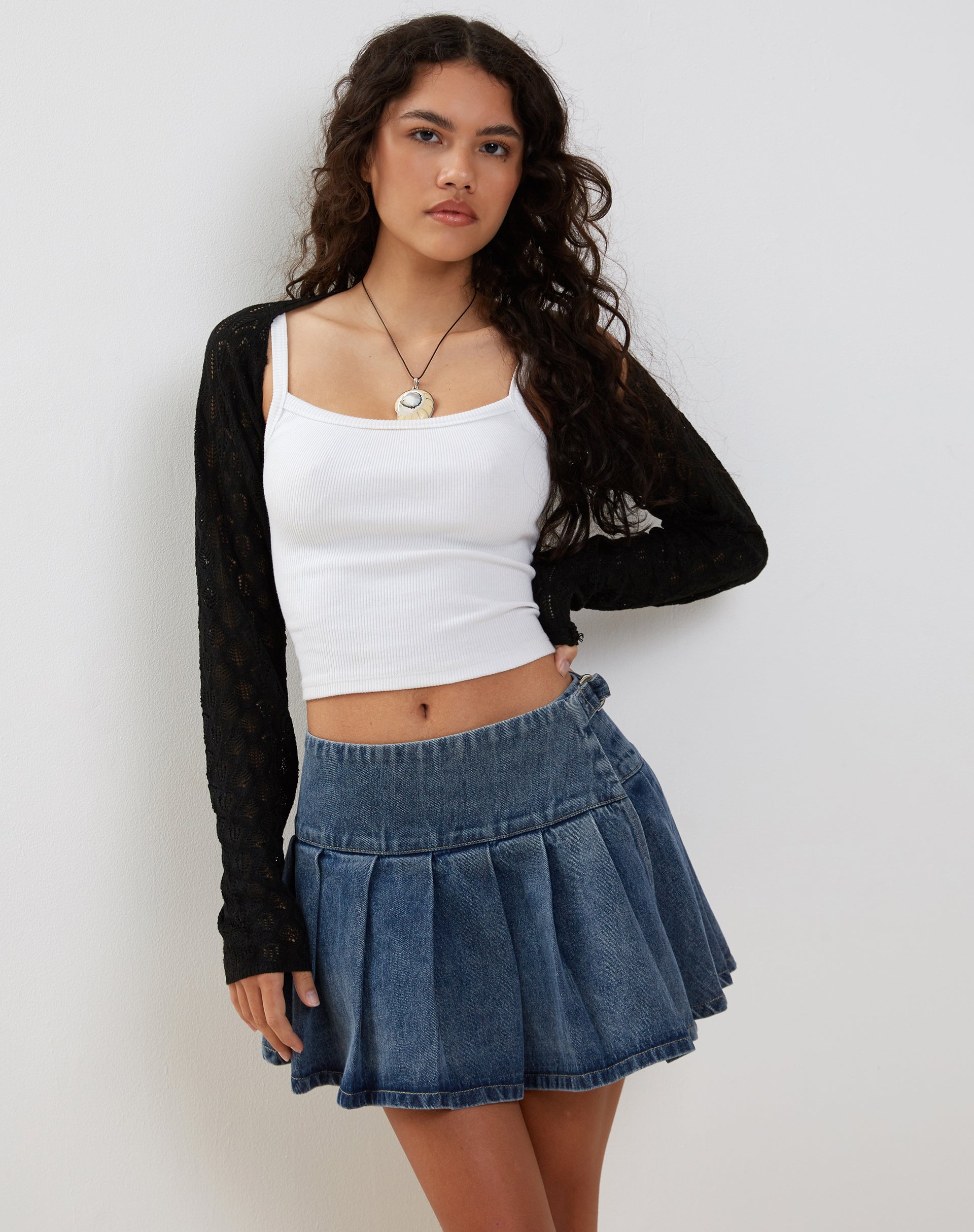Image de Mika Cardigan à épaules en maille noir