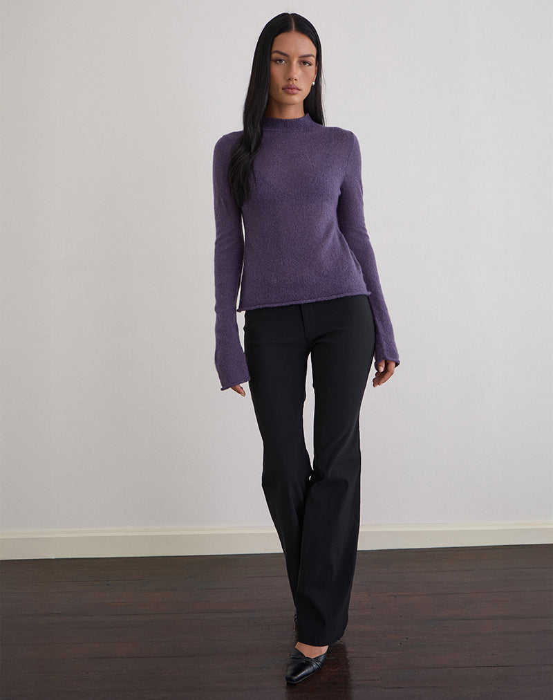 Image de Miku Long Sleeve Top in Sheer Knit Purple
