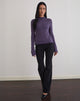 Image de Miku Long Sleeve Top in Sheer Knit Purple