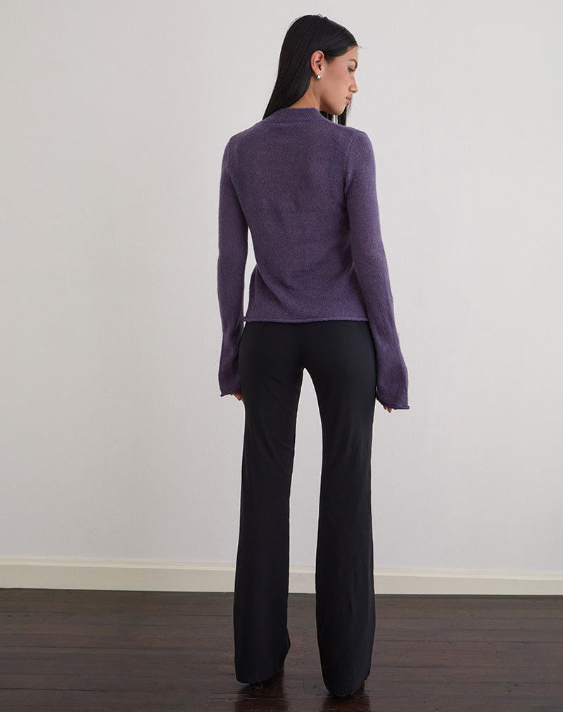 Image de Miku Long Sleeve Top in Sheer Knit Purple