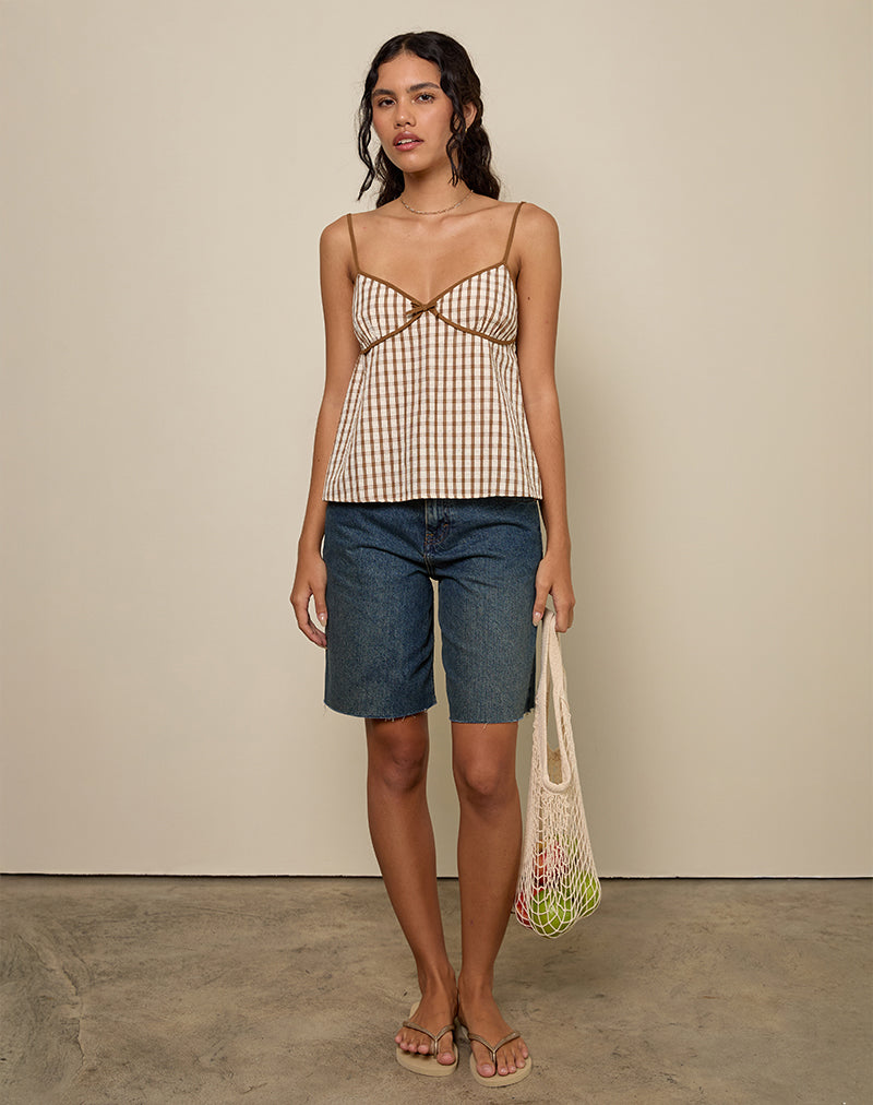Image de Milota Cami Top in Brown Check