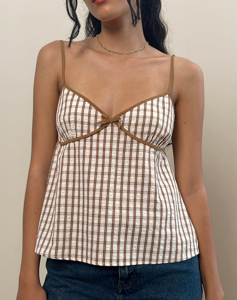 Image de Milota Cami Top in Brown Check