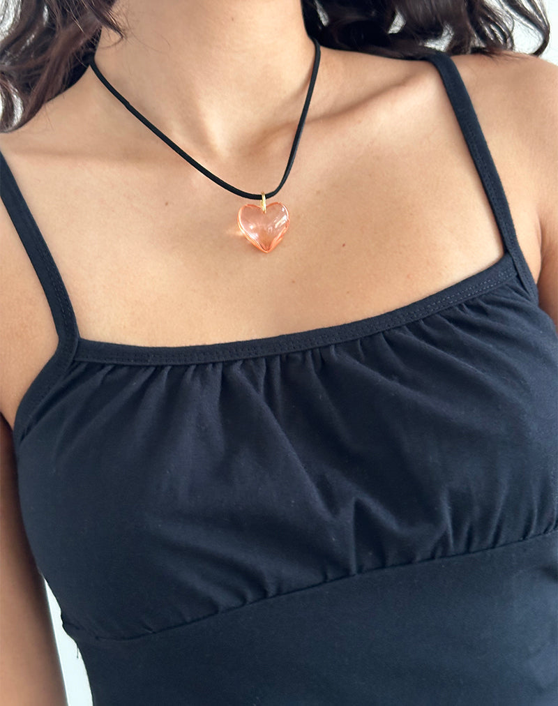 Image de Mimi Collier coeur en verre rose