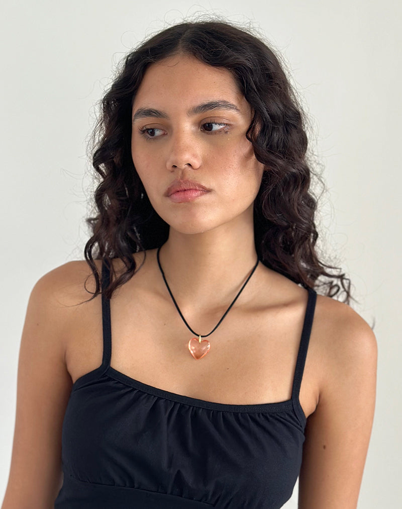 Image de Mimi Collier coeur en verre rose