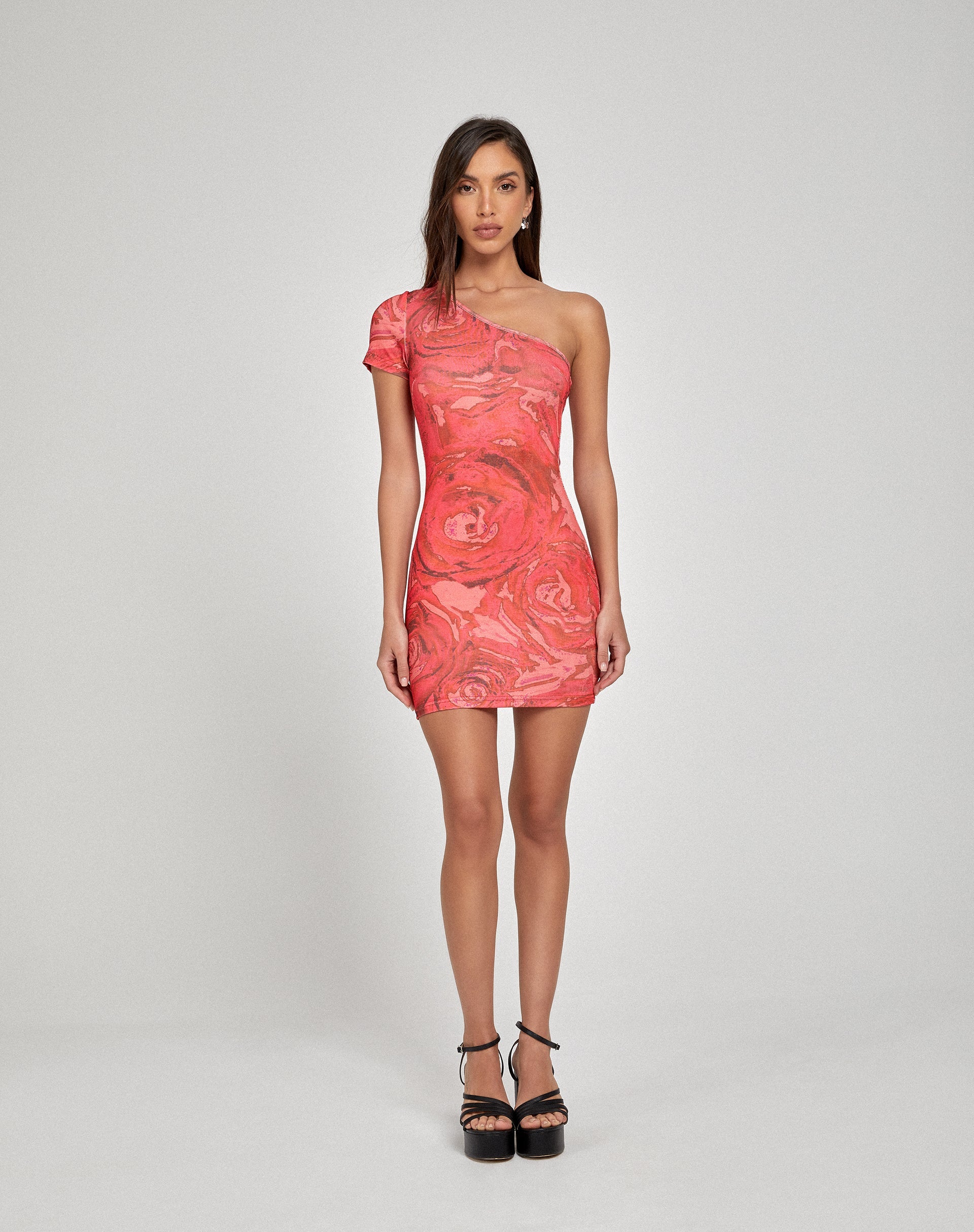 Image de Minaka Bodycon Dress in Rose Petal Red