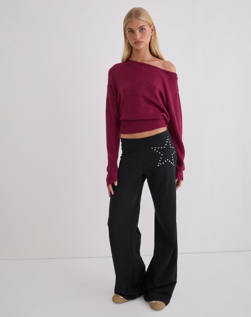 Image of Mindi Flare Trouser in Star Stud Black