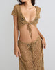 Image de Mirea Grown On Sleeve Shurg Top in Crochet Camel