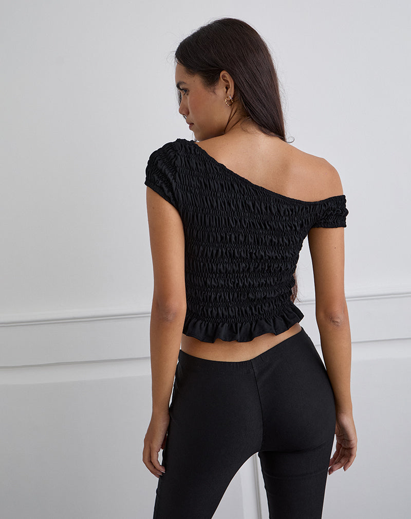 Image de Mirita Shirred Top in Black