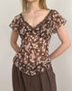 Image de Misaki Top in Chiffon Polka Flower Brown
