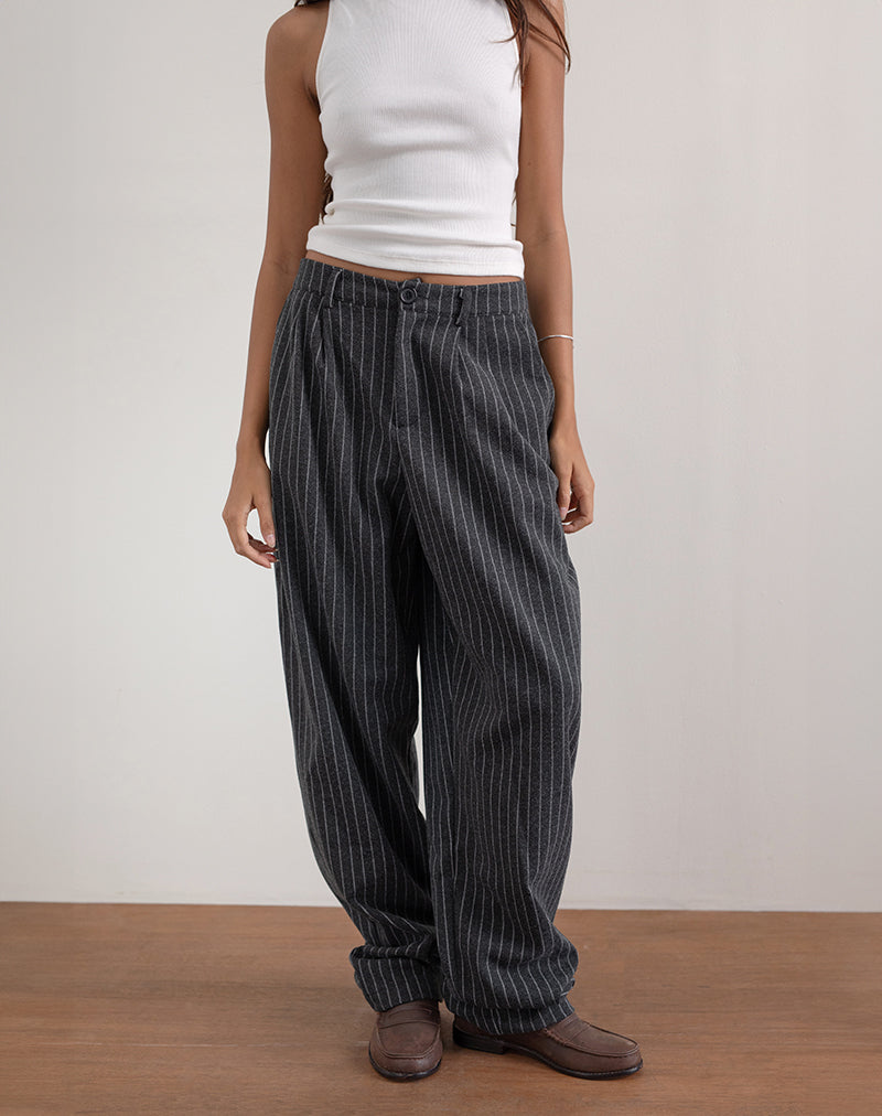 Pantalon large Misha à rayures noires