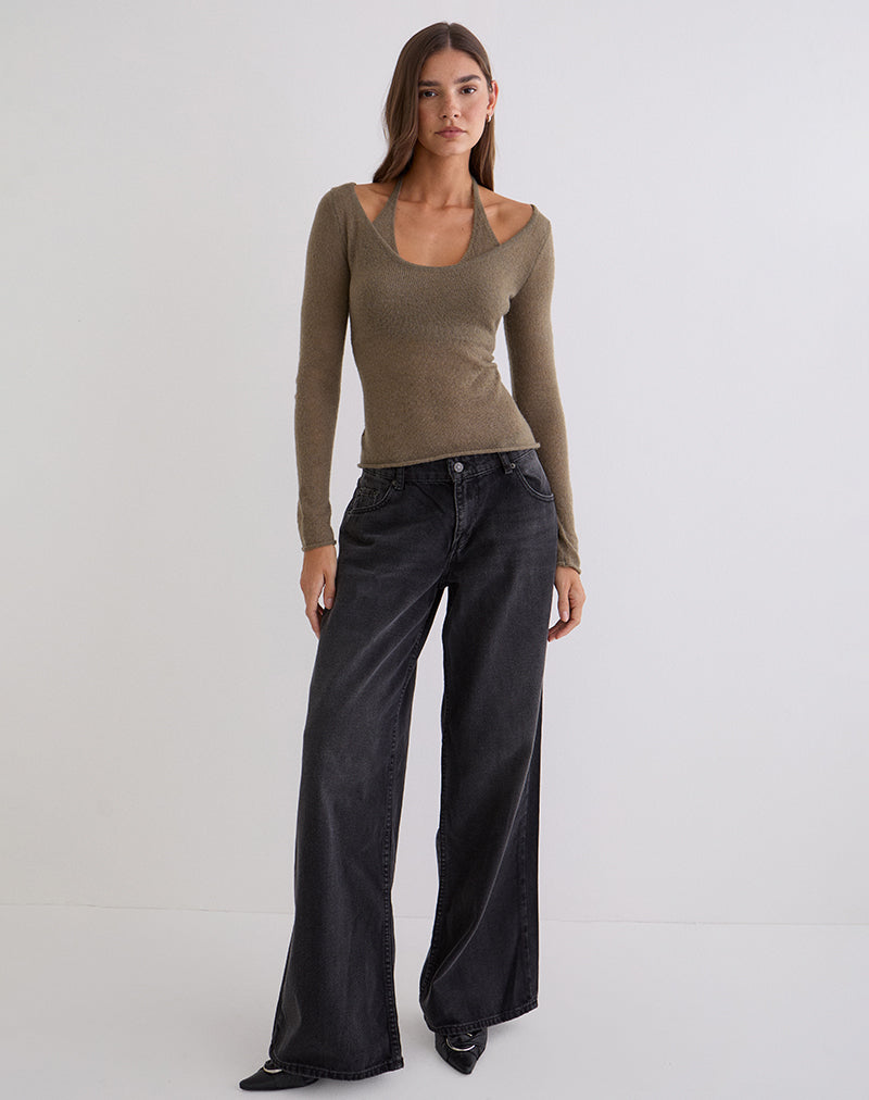 Image of Misora Top in Sheer Knit Taupe