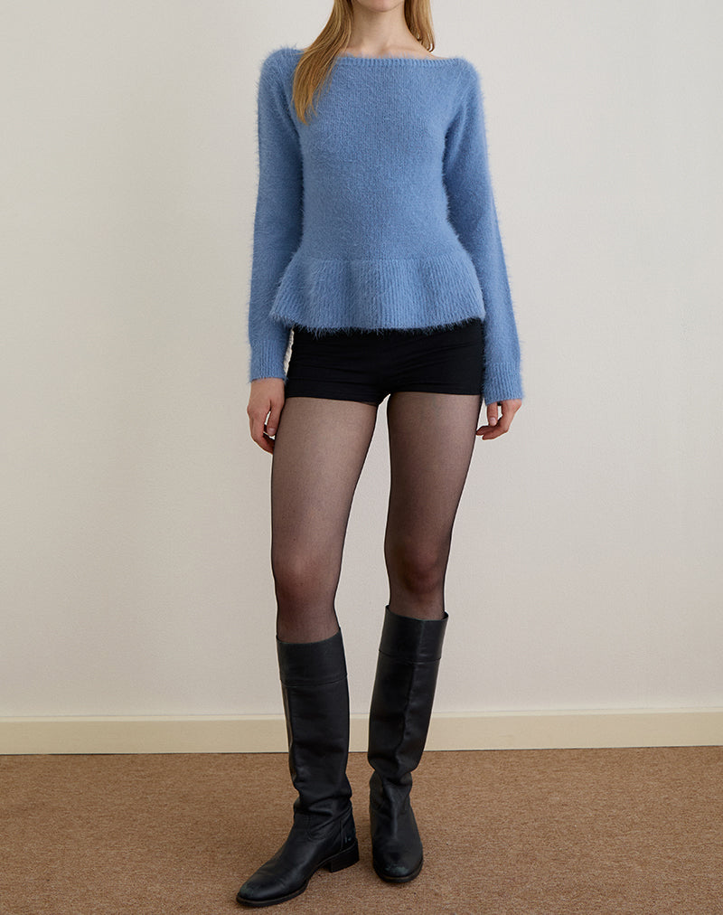 Image de Mizuki Bardot Top in Knit Dusty Blue