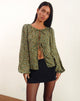 Image de Modeta Tie Top in Grunge Floral Khaki