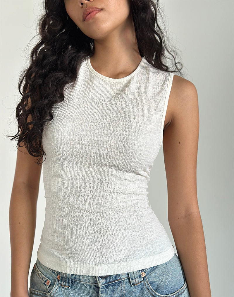 Image de Mohala Top in Crinkle Ivory