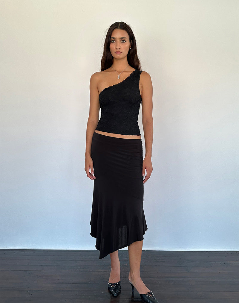 Image de Moira One Shoulder Lace Top in Black
