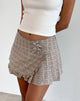 Image de Monana Wrap Mini Skirt in Check Taupe