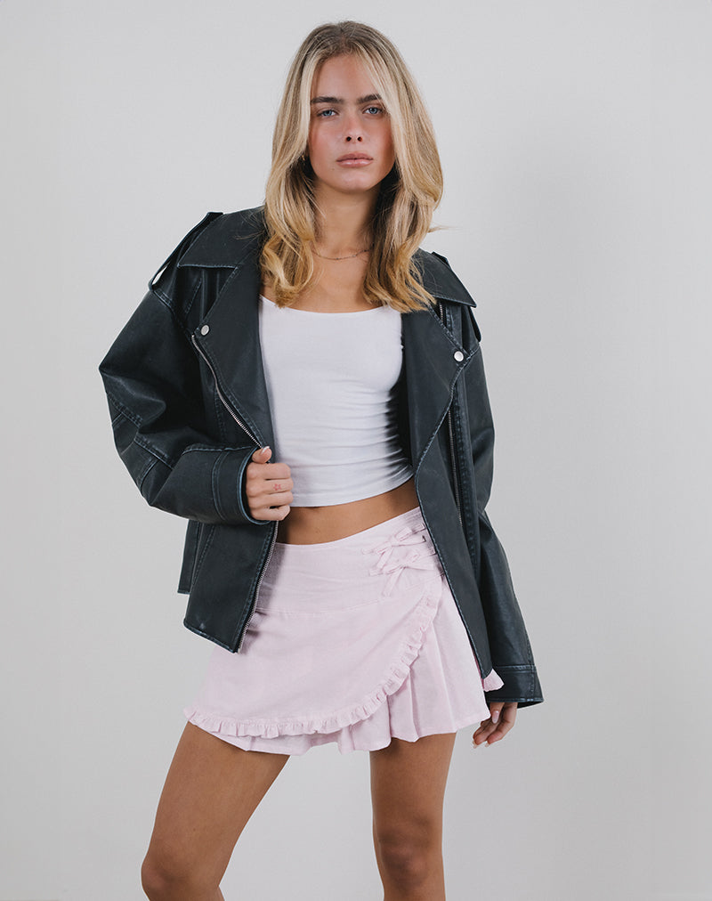 Micro-jupe enveloppante Monana, rose clair